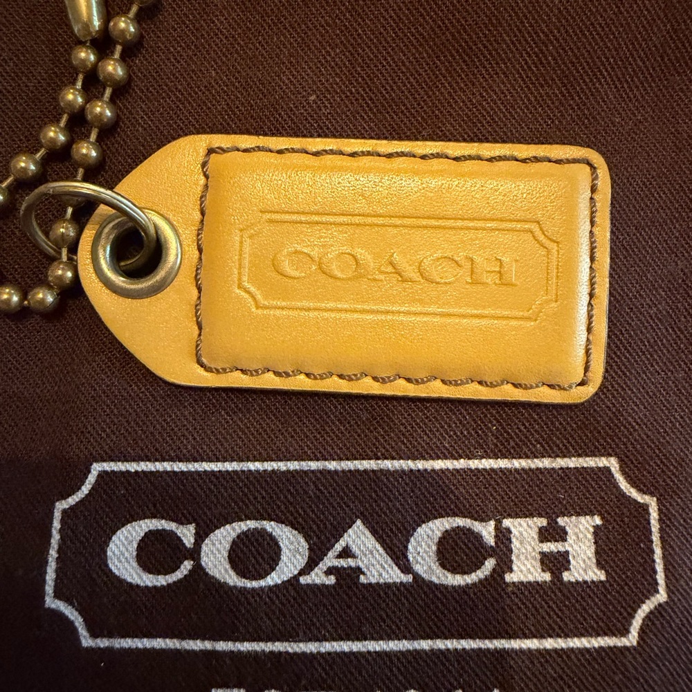 Coach Yellow Leather Hang Tag